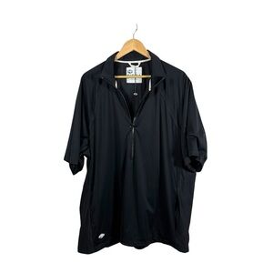 NWT Fidra Golf USA Men’s Short Sleeve Quarter Zip Windbreaker Black Size XL